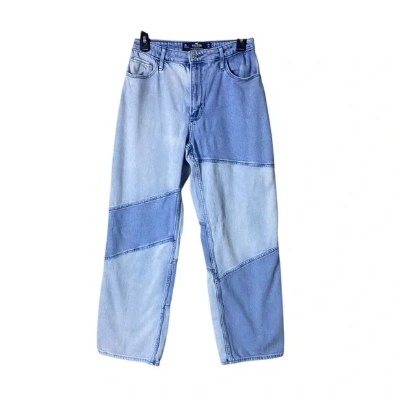 Y2K Hollister Womens Patchwork Ultra High Rise Dad Jeans Size 26 Festival Boho - Picture 3 of 10